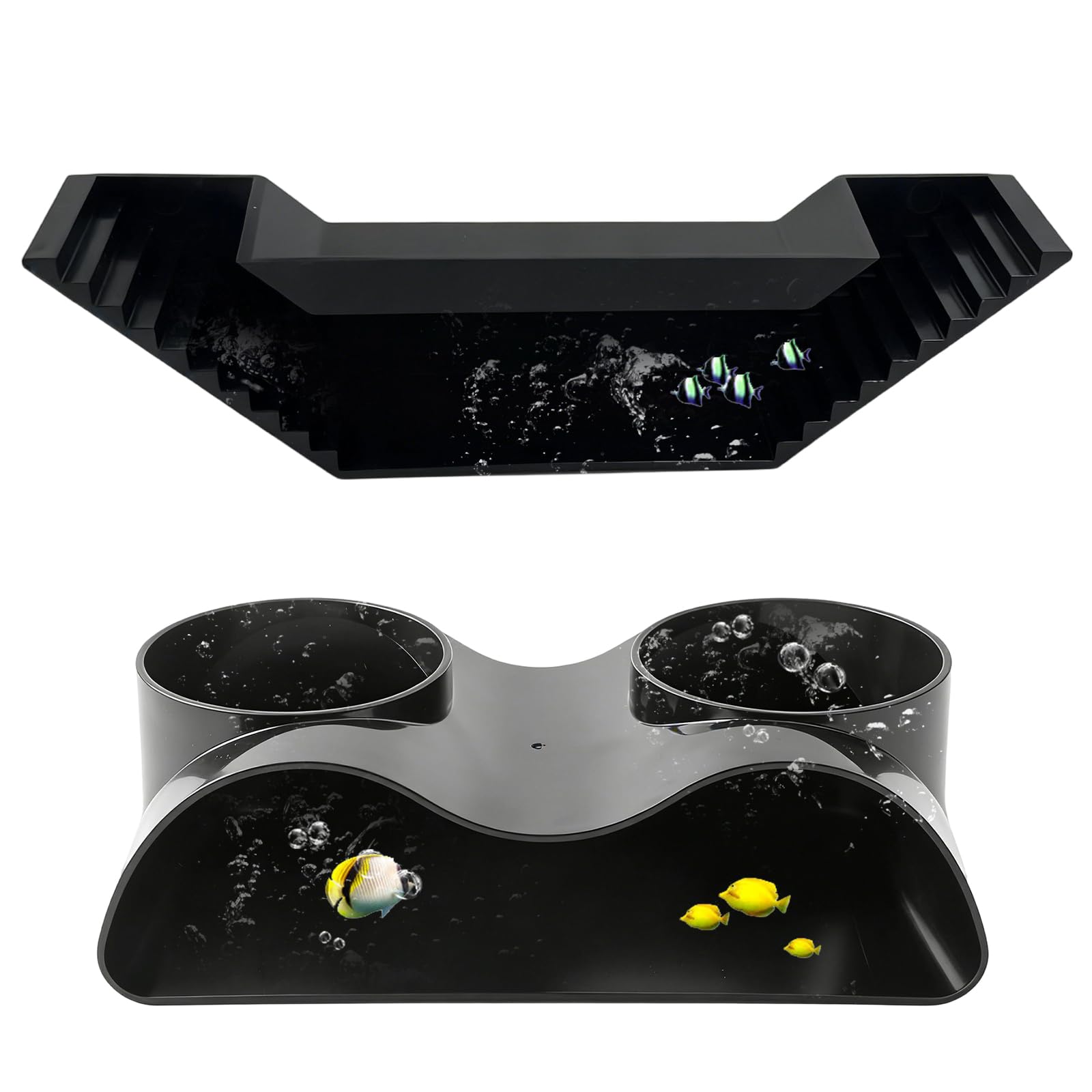 NCOALE 2er-Set Aquarium Tunnel Unterirdischer Garnelen Versteck 21/17,6cm | Fischtunnel, Deko Höhle mit 2 Eingängen, 360° Viewing, Zum Züchten für Kleine Fisch Krebse