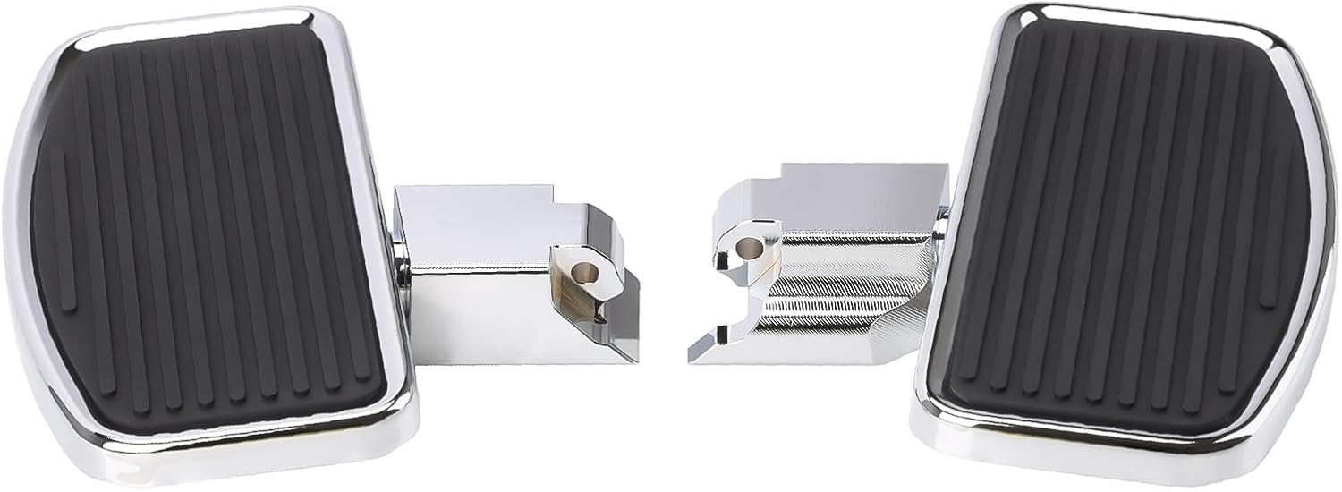 Larger Driver Floorboards Wider Foot Pegs for Can-Am Ryker 600 900 Sport Rally Edition All Models 2015-2025 Rider Front Extended Brake Foot Rest Pedal (Vertical Pattern Chrome)