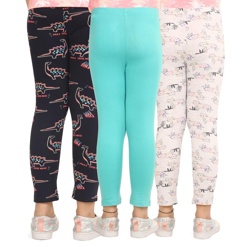 Image of ARIEL Girls Cotton Printed Regular Fit Non-Transparent Ankle Length Leggings