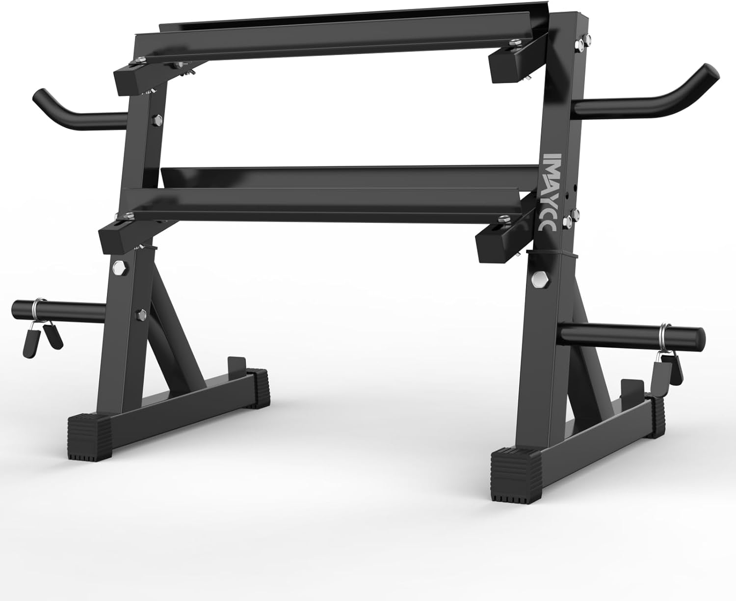 IMAYCC Adjustable Dumbbell Rack Storage 98x41x91CM Weight Rack Stand 2 Tier Weight Storage Organizer Dumbbells Stand Holder Space-Saving Fitness Organiser Durable Stabel Steel for Home Gym