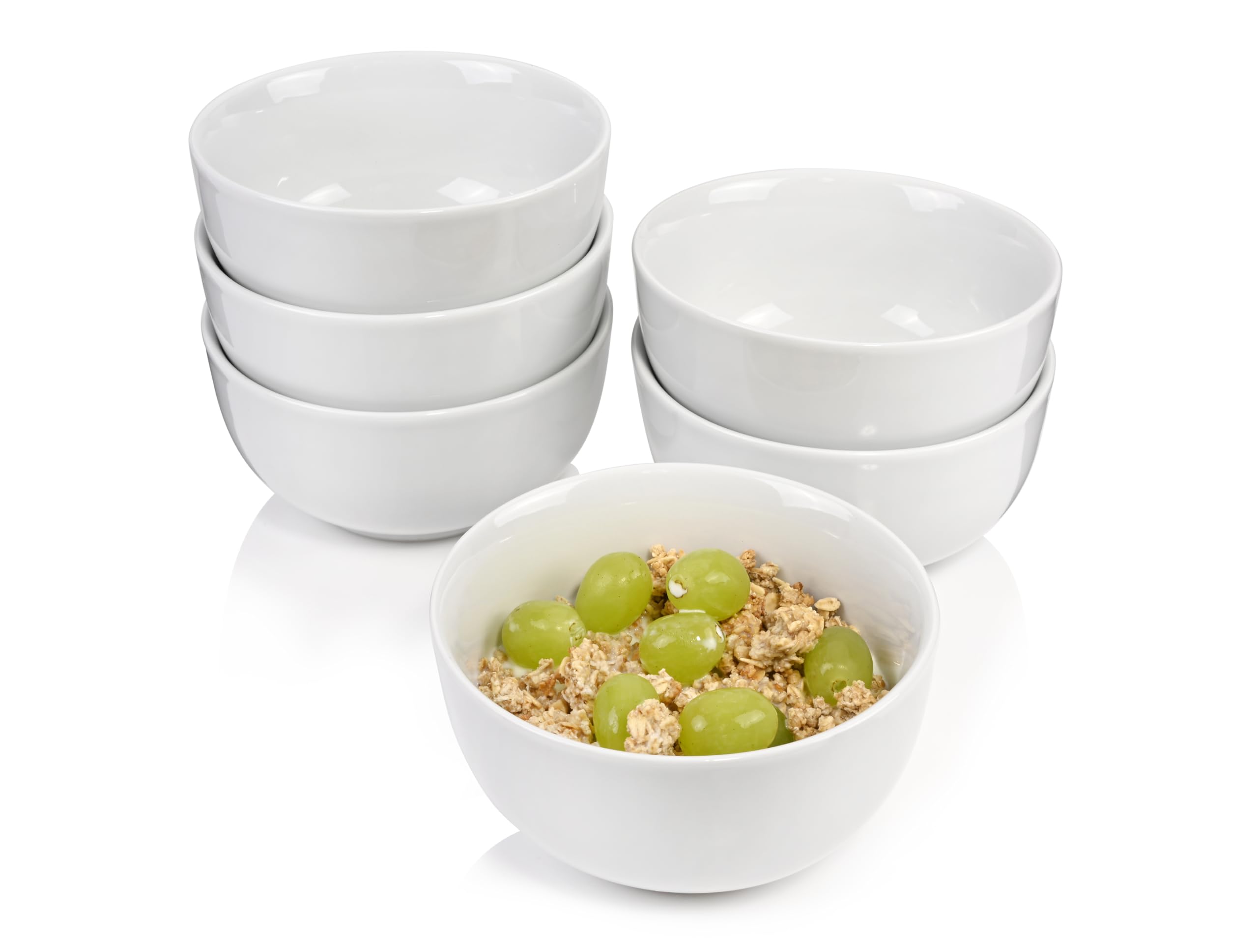 Sänger | Müslischalen New Port, 6-teiliges Müslischalen Set aus Porzellan, Müsli, Teller Tief in Weiß | 500 ml