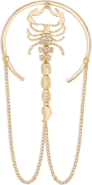 NCOALE Upper Arm Bracelet, Scorpion Bracelet Cuff Jewelry Armband, Gold Cuff Bangle Open Armlet Adjustable for Women Girls Creative Retro Jewelry