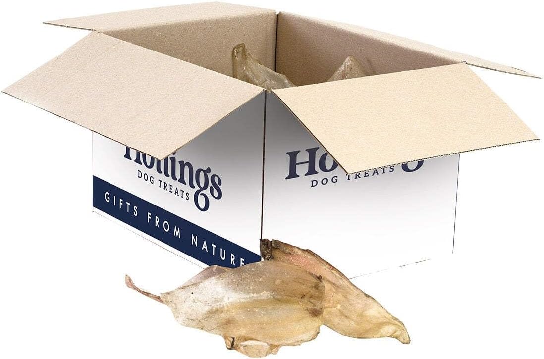 Hollings Cow Ears Dog Treats, 100% Natural & Nutritious Long Lasting Chew Treats for Adult Dogs, Grain Free & High in Protein (50 Loose)