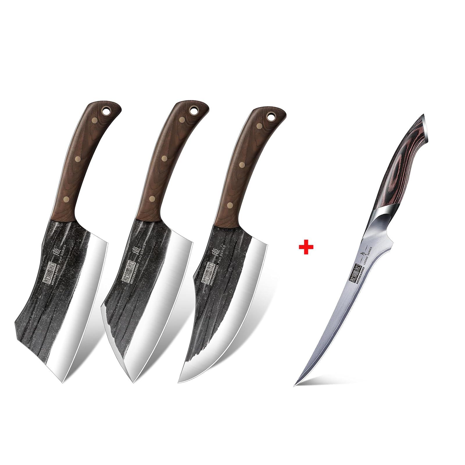 HOSHANHO Butcher Knife Set of Heavy Duty Butcher Bone Chopper Knife & Meat Cleaver Knives…