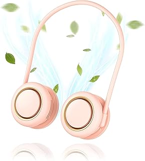 Mini ventilateur de cou portable sans lame avec port USB rechargeable mains libres, refroidisseur de cou, climatiseur à 360° pour le sport en extérieur et en intérieur