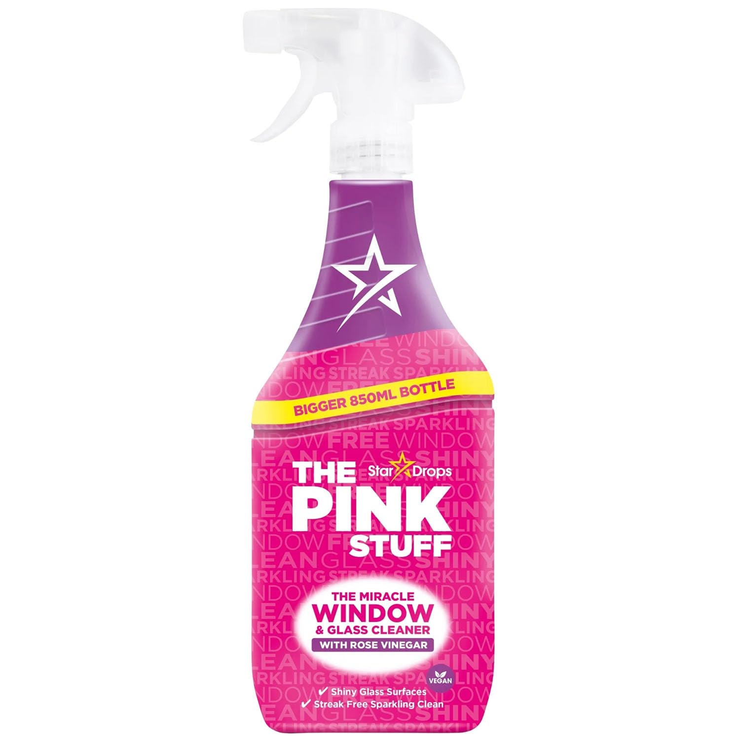 The Pink Stuff - The Miracle Window & Glass Cleaner with Rose Vinegar, a Powerful & Effective Multi-Purpose Cleaner (850ml)