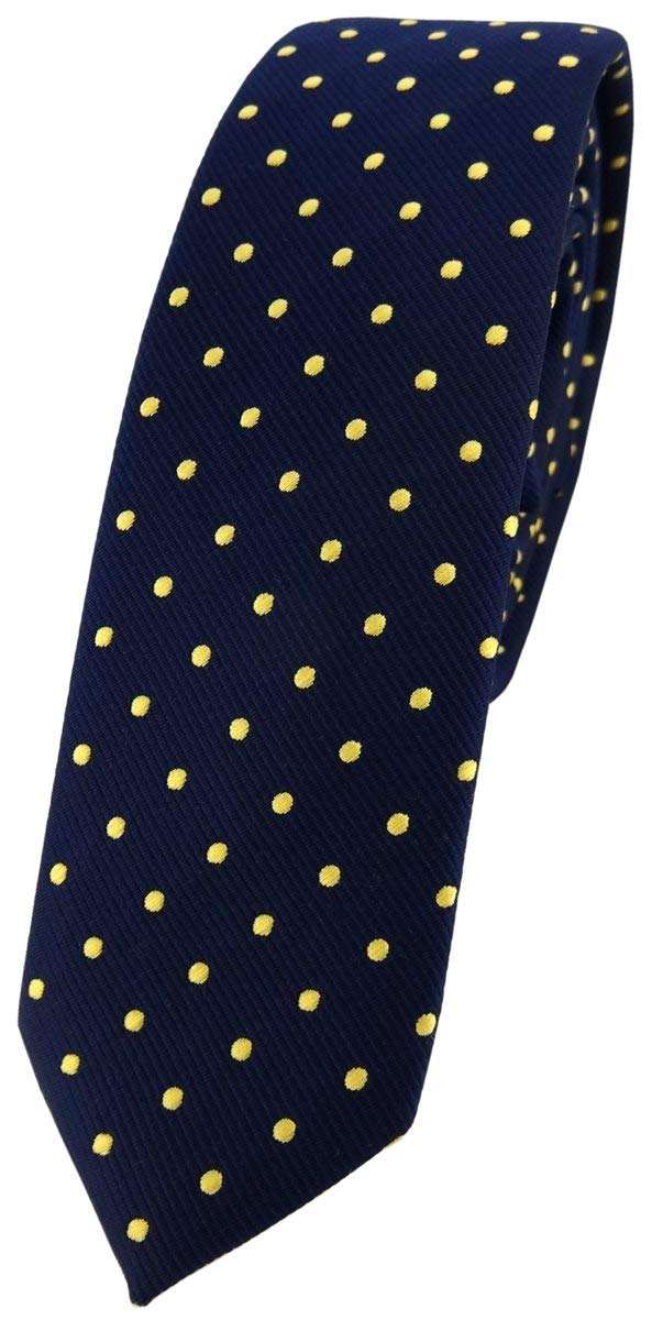 Corbatas Color Amarillo Corbata De Seda Estrecha - Amarillo Pálido Plata Lunares Corbatas De Marca Amarillo