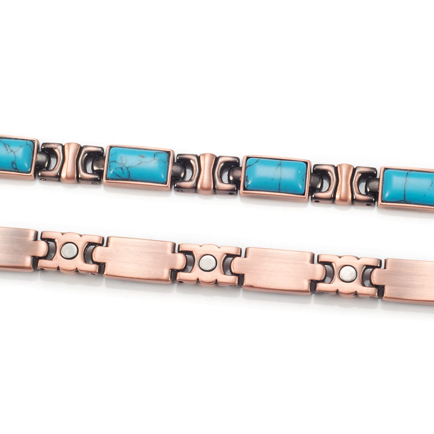 EnerCoppeX Braccialetti in rame per artrite e articolazioni, braccialetti magnetici in rame puro per tunnel carpale, 3500 Gauss efficaci magneti per sollievo dal dolore, gioielli regali(COB-0171