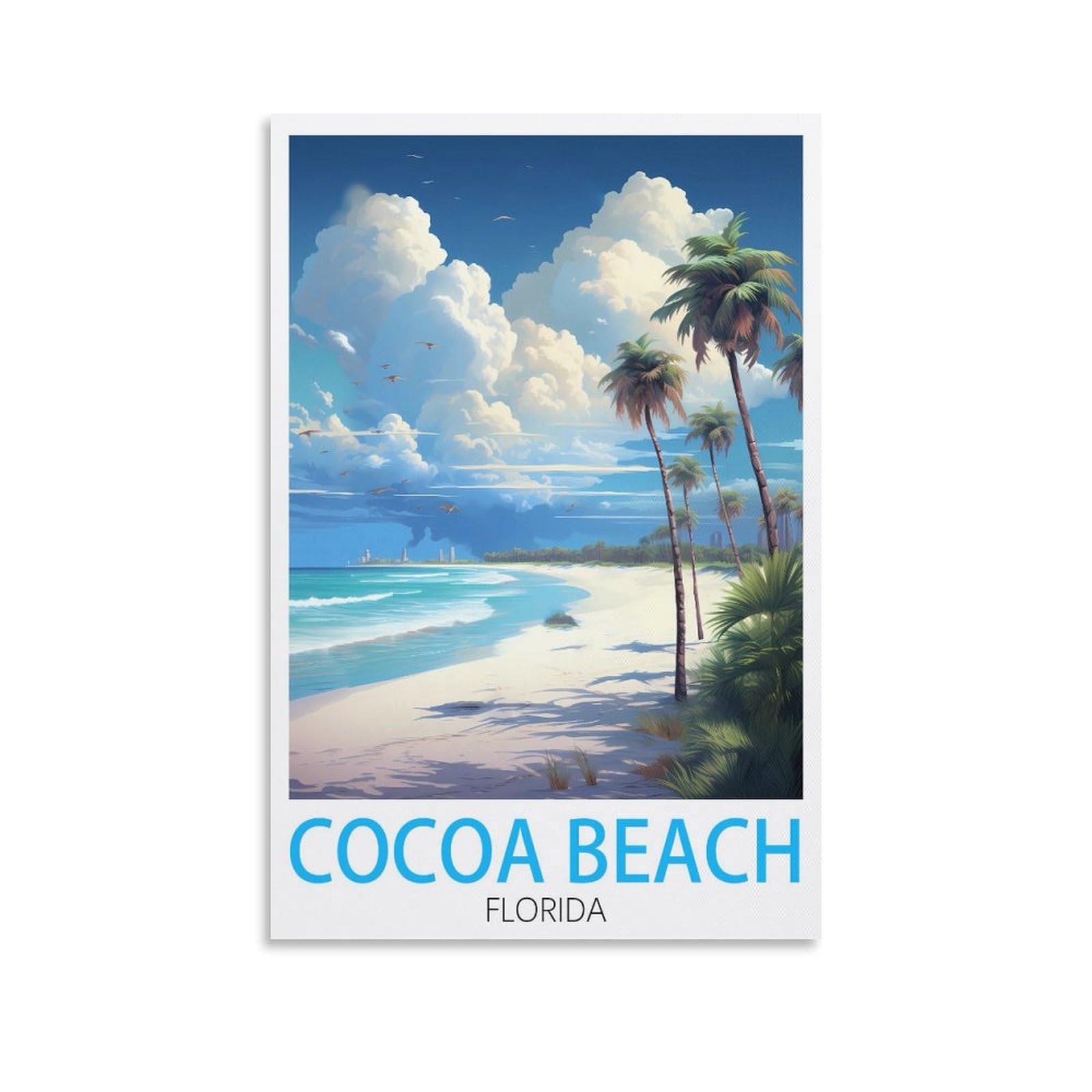 Vintage Metal Tin Signs,Cocoa Beach Florida,Vintage Metal Tin Sign Inspirational Retro Art Poster for Home Office, Cafe Bar Wall Decor 15x30cm