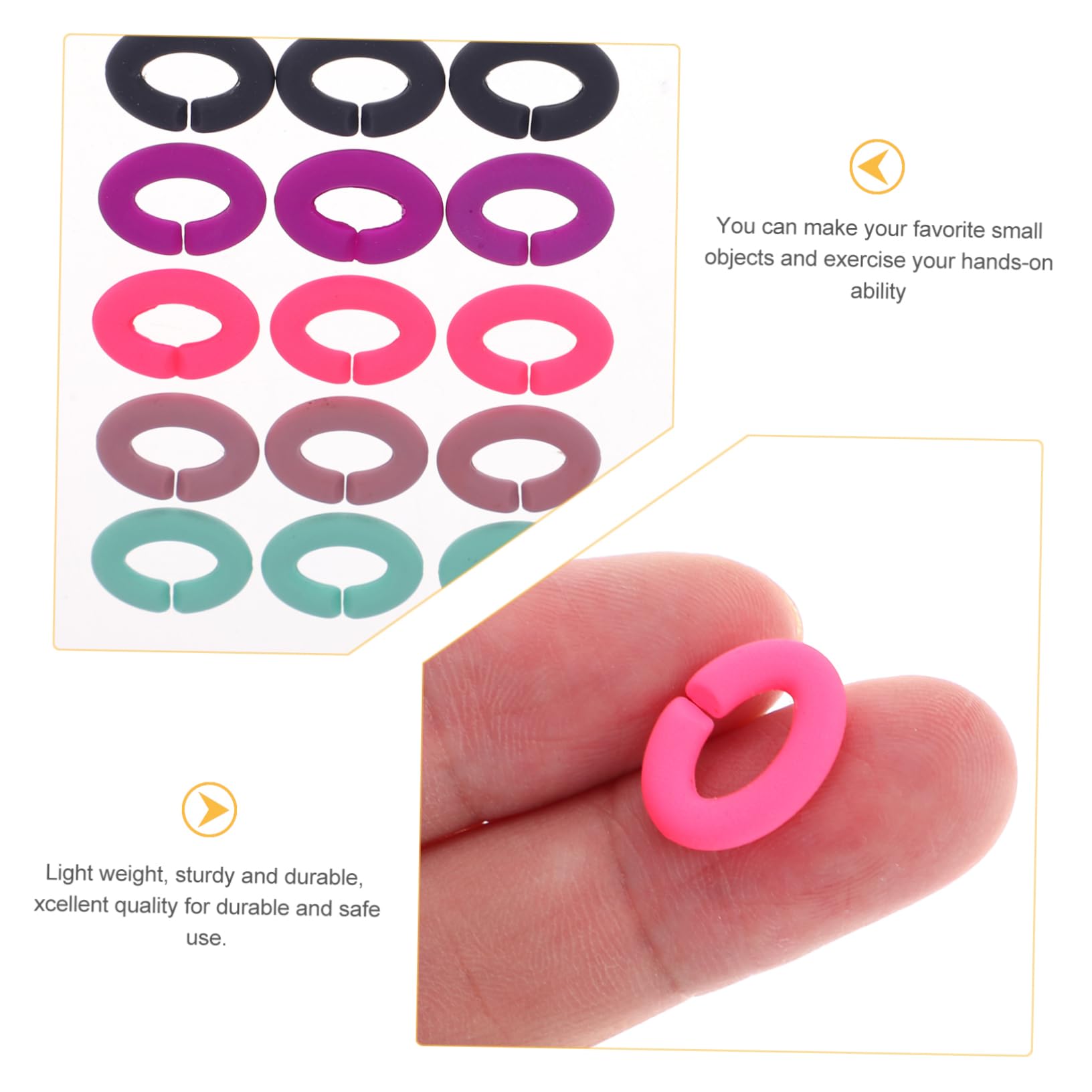 COHEALI 250pezzi Anelli Di Collegamento Acrilico Colorati Per Braccialetti e Accessori Fai Te Anelli Portachiavi e Catene Per Borse Materiale Sicuro e Amichevole Design Semplice e