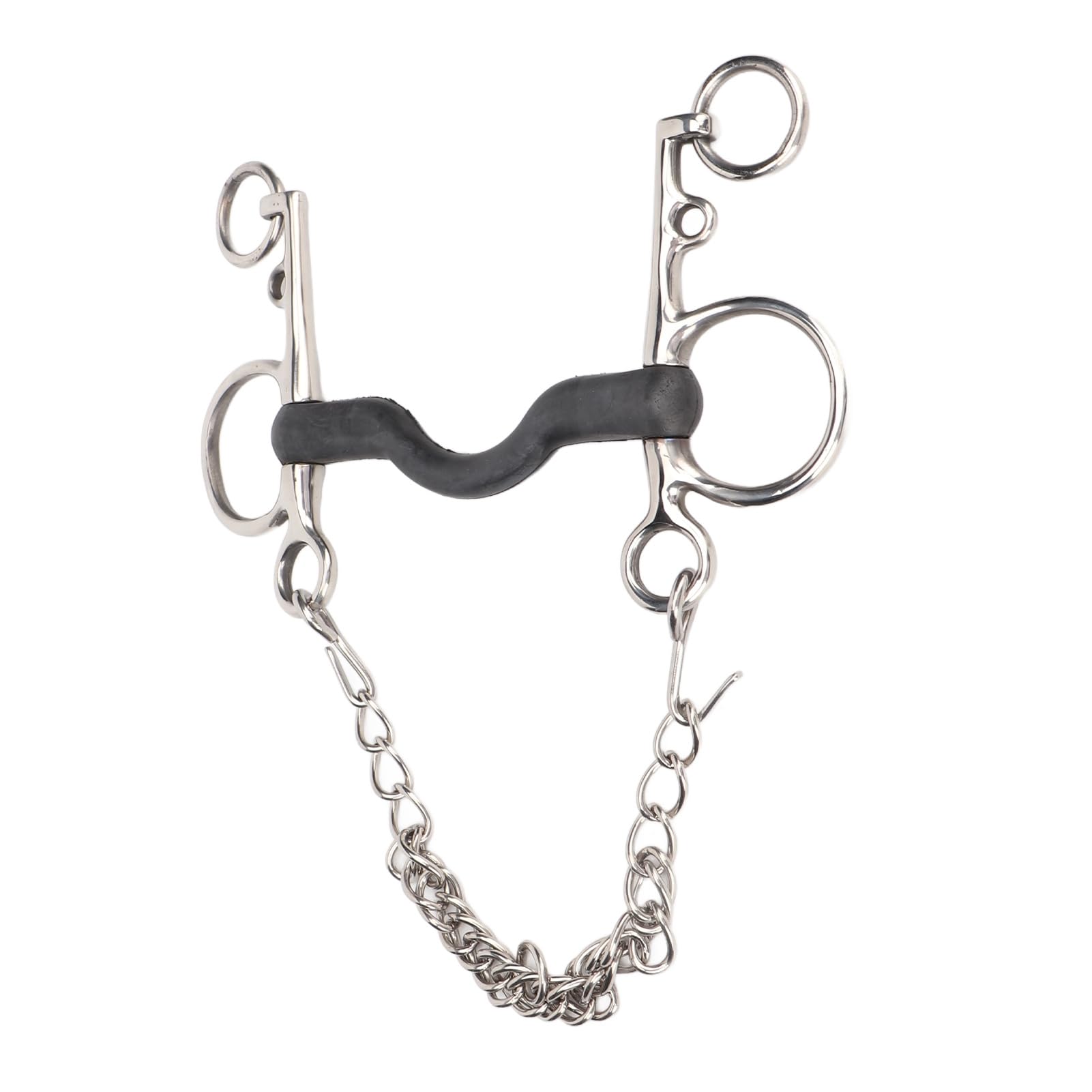 Pongnas Filete de Boca de Caballo, Filete de Caballo de Acero Inoxidable Pulido a Mano, Resistente y de Fácil Control, Seguro para Accesorios para Caballos (135MM)