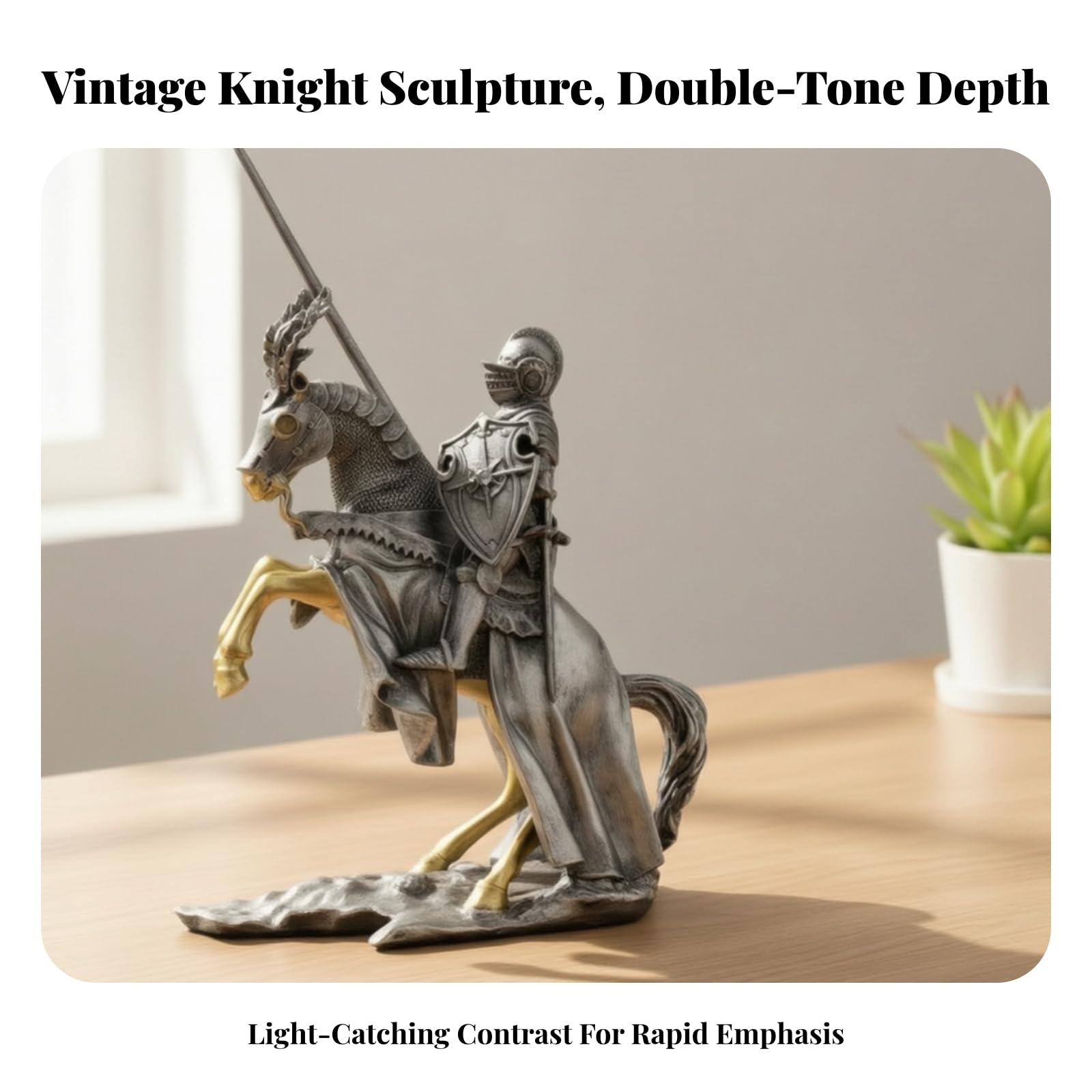 Statuee Chevalier En Résine