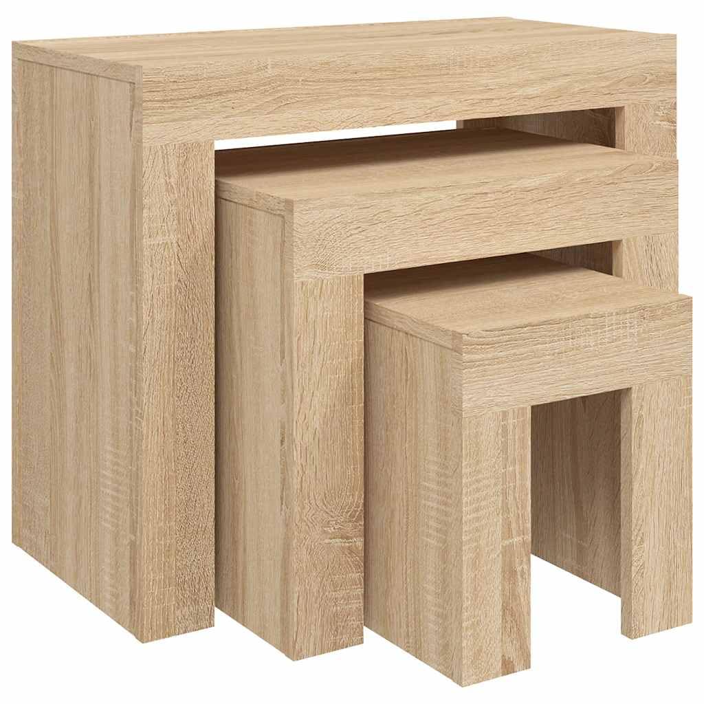 Vidaxl Nesting Coffee Tables 3 Pcs Sonoma Oak Engineered Wood from B&Q