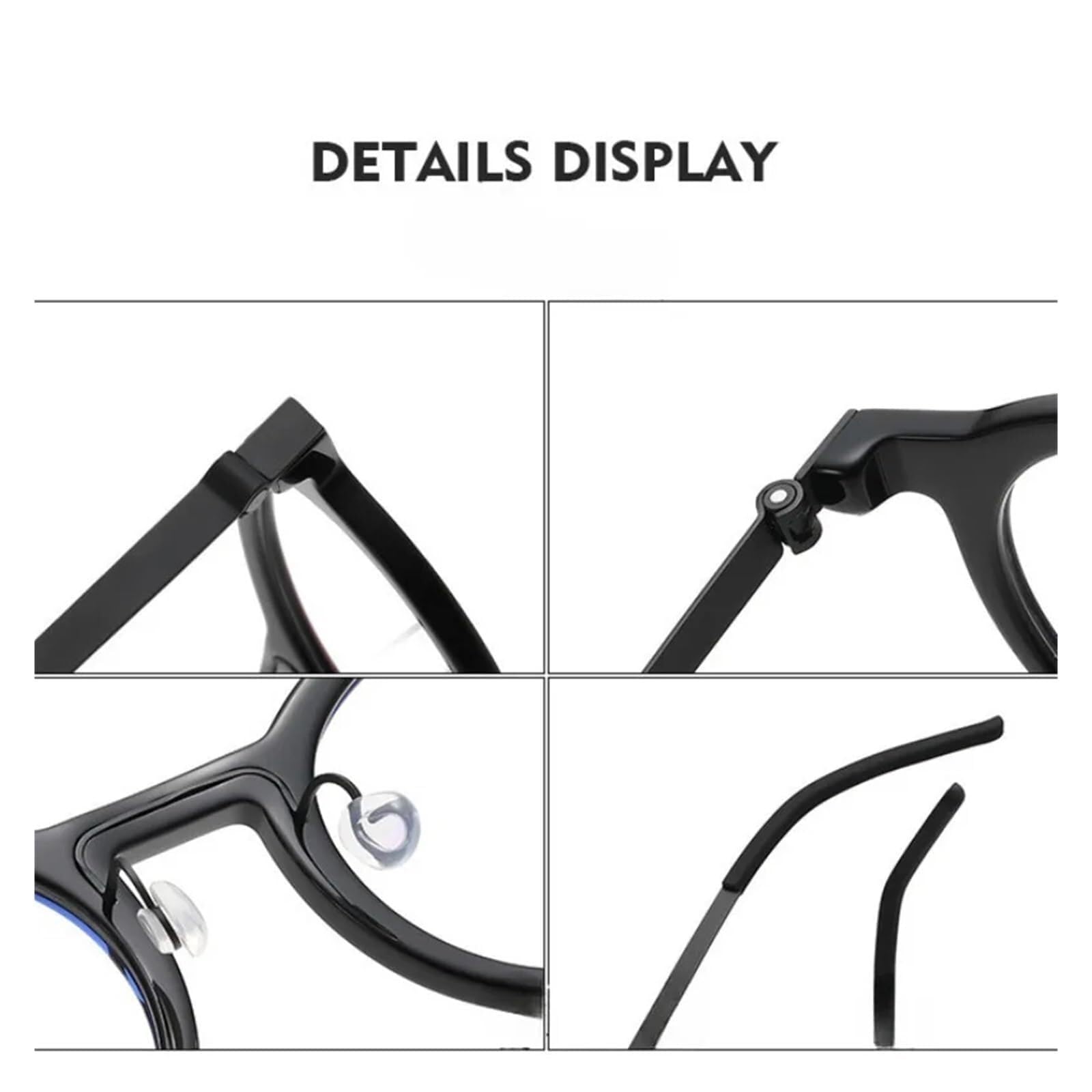 Ovale Brillengestelle, schraubenlose Brillen for den Computer, Acetat-Brillen, Unisex, Nicht verschreibungspflichtige Brillen, Titan-Lesebrillen(Grey)