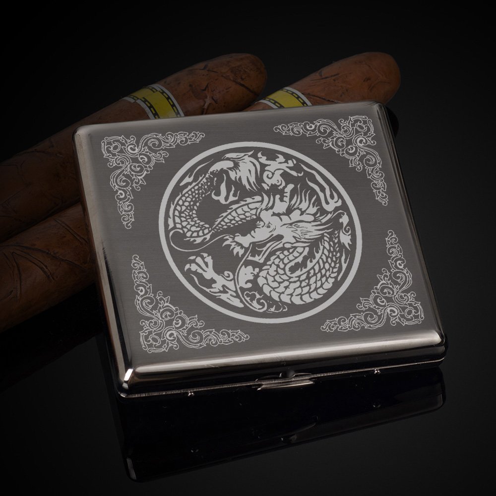 Amazon | 彫刻されたドラゴンとフェニックスの純銅メタルシガレット