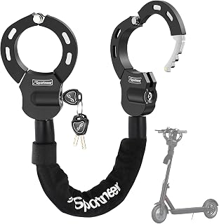 Sportneer E Scooter Schloss, 7MM x 75CM Schloss für E Scooter mit Schlüssel Fahrradschloss Ebike Hohe Sicherheit Handschellenschloss für E Scooter/Fahrräder/E-Bike/Motorrad