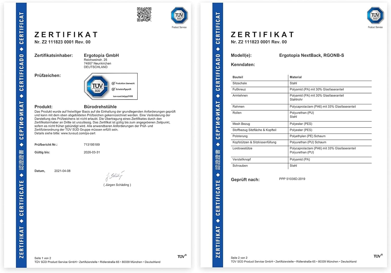 Ergotopia NextBack | Ergonomischer Bürostuhl 150kg belastbar gegen Rückenschmerzen | Schreibtischstuhl ergonomisch | Bürostuhl ergonomisch Testsieger, Office Chair - 5 Jahre Garantie