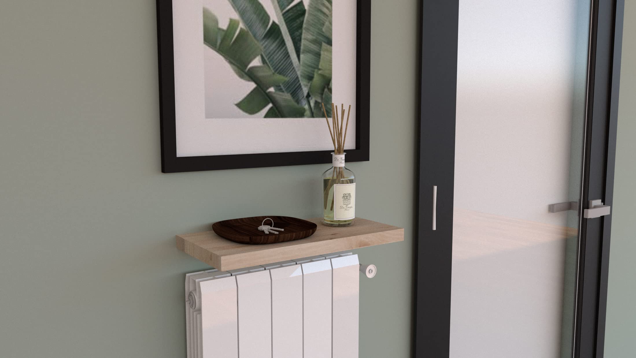 Henor Balda Pared 50 x 20 x 2.5 cm. Estante Pared Madera Herraje Totalmente Oculto Carga Soporta hasta 25Kg Blanco — view 13
