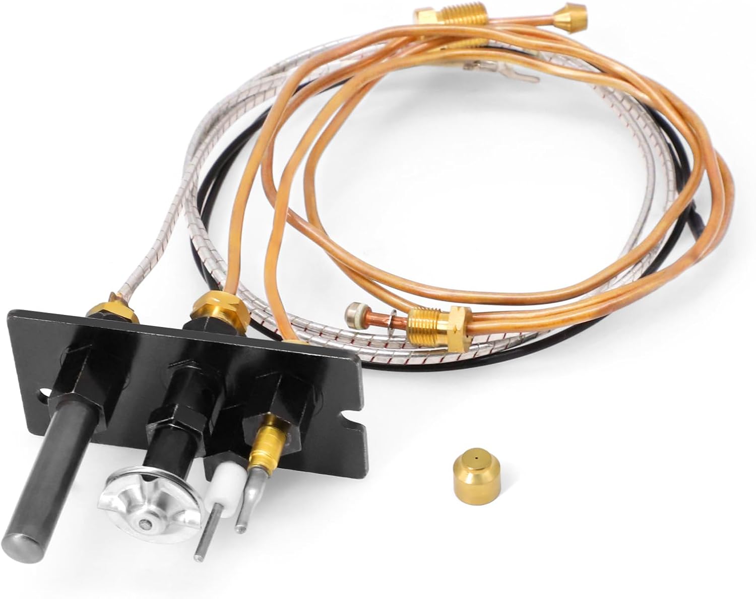 10002265 Propane Gas Pilot Assembly Kits For Majestic, Temco, Vermont Castings, Monessen Gas Stove & Fireplaces, SRV10002265 3-Way Pilot Assembly with Thermocouple Thermopile Replacement Parts