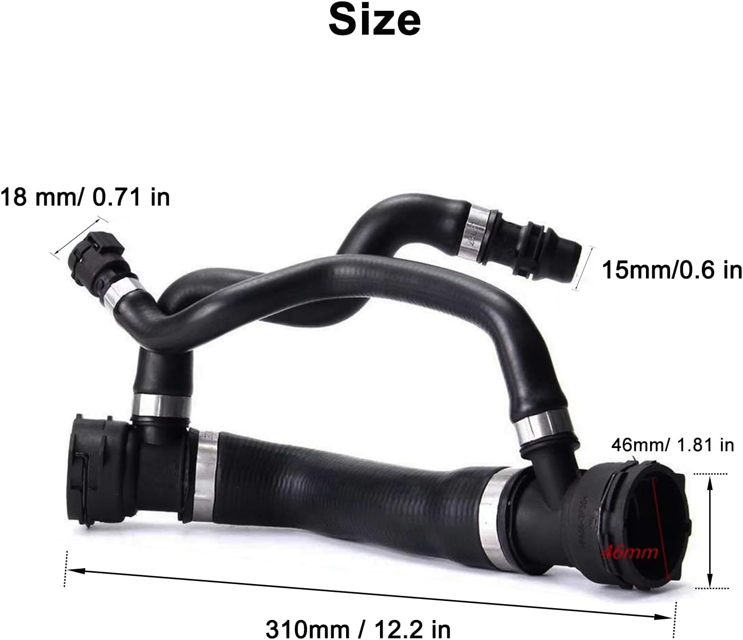 Radiator Cooling Upper Hose 17127546064 only for cars with Automatic Transmission, Upper Radiator Hose to Thermostat Housing for BMW E60 E61 525I 525Xi 528I 530I