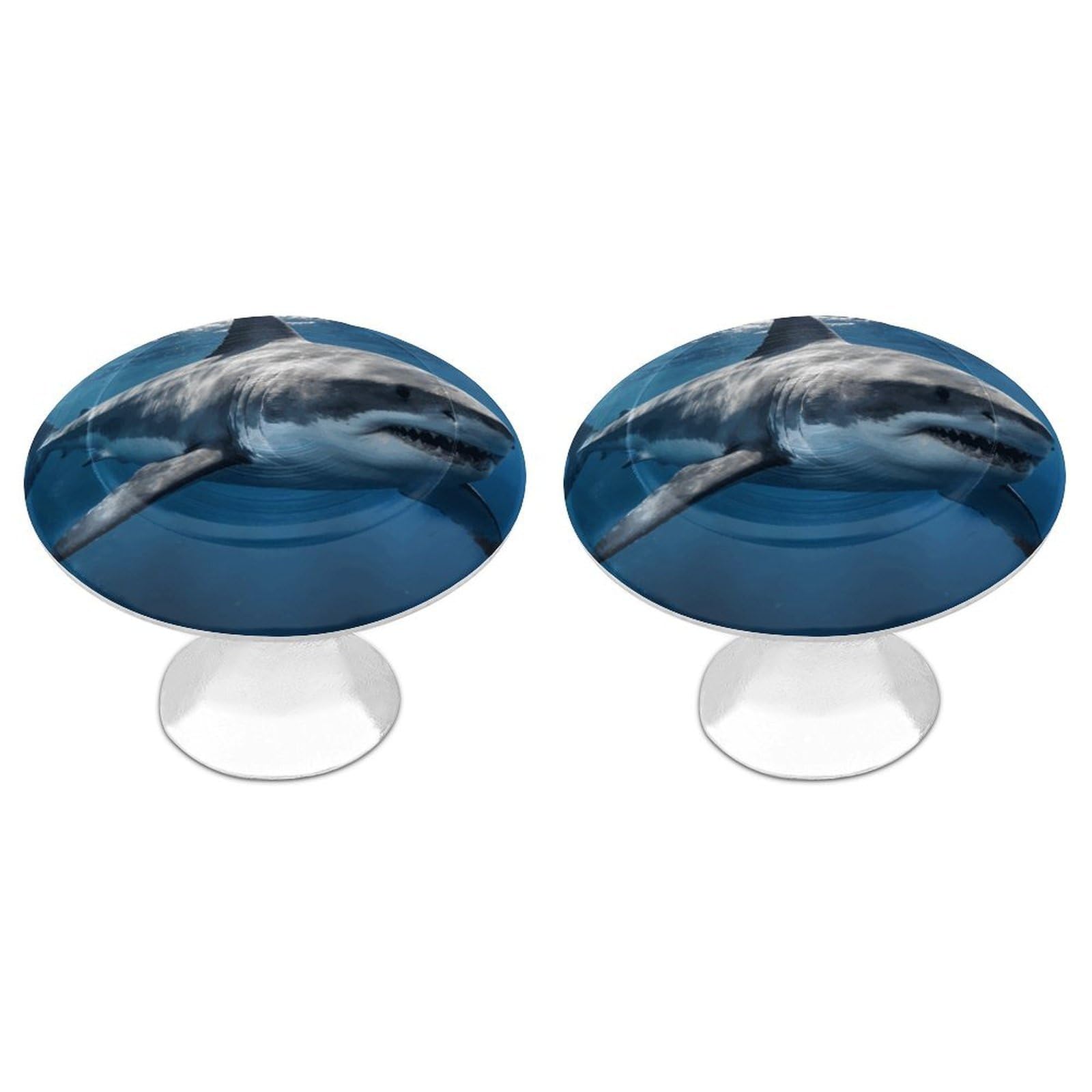 Btcowzrv Style Great White Shark 2 Pack Cabinet Knobs Drawer Pulls