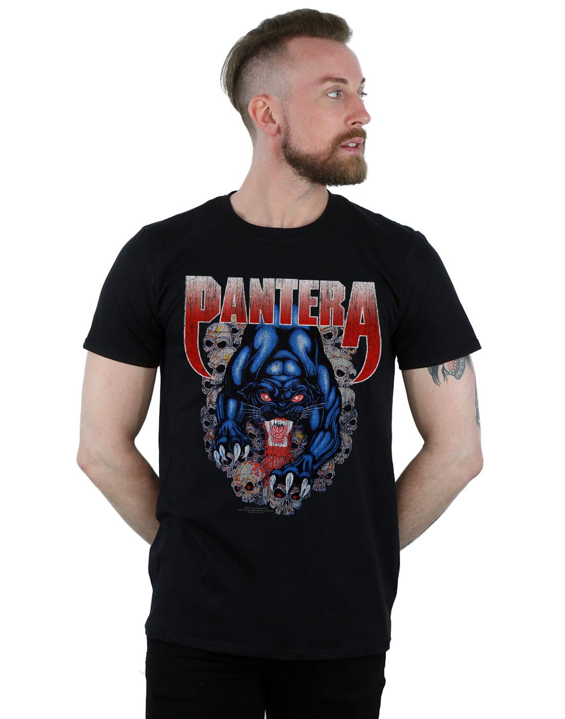 Absolute Cult Men's Black Pantera Panther T-Shirt XX-Large