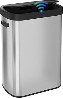 WLIVE Mülleimer 50L mit Sensor, Automatischer Abfalleimer aus Edelstahl, Berührungsfreier Küchenabfallbehälter mit Soft-Close Deckel, Geruchsdicht, Ideal für Küche, Büro oder Wohnzimmer (50L)