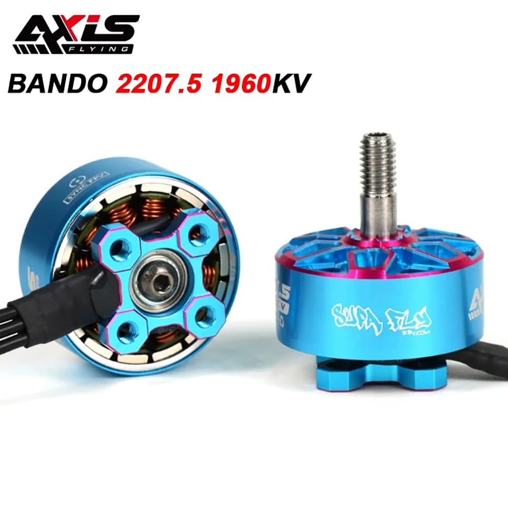 AXISFLYING Bando 2207 2207.5 1960KV FPV Brushless Motor 6S Lipo 5mm Output Shaft for 5inch Freestyle Cinema Drones Parts (1PC 2207.5 1960KV)