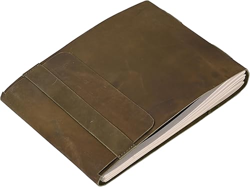 Miniatura 60 de Diario de viaje de cuero, cuaderno encuadernado vintage hecho a mano para hombres y mujeres, acabado antiguo, cuero de búfalo auténtico, papel