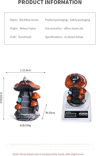 Miniatura 7 de Creativo hongo montaña reflujo quemador de incienso cascada humo resina aromaterapia reflujo incienso titular artesanía casera