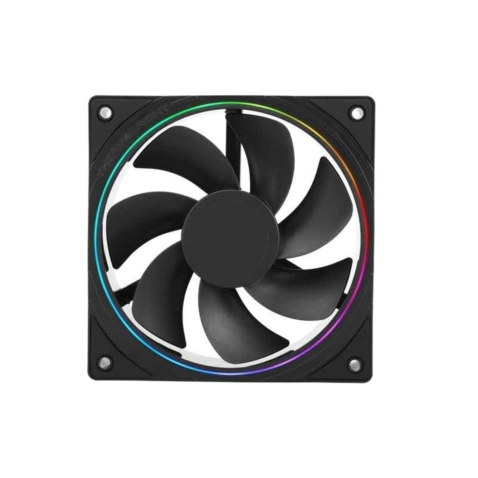 ARGB Halo LED TL-S12 wentylator obudowy 120 mm, 4-pinowe sterowanie PWM + oświetlenie RGB 5 V, 3-pinowe do chłodzenia chłodnicy procesora (czarny, S12R 1 szt., bez RGB)