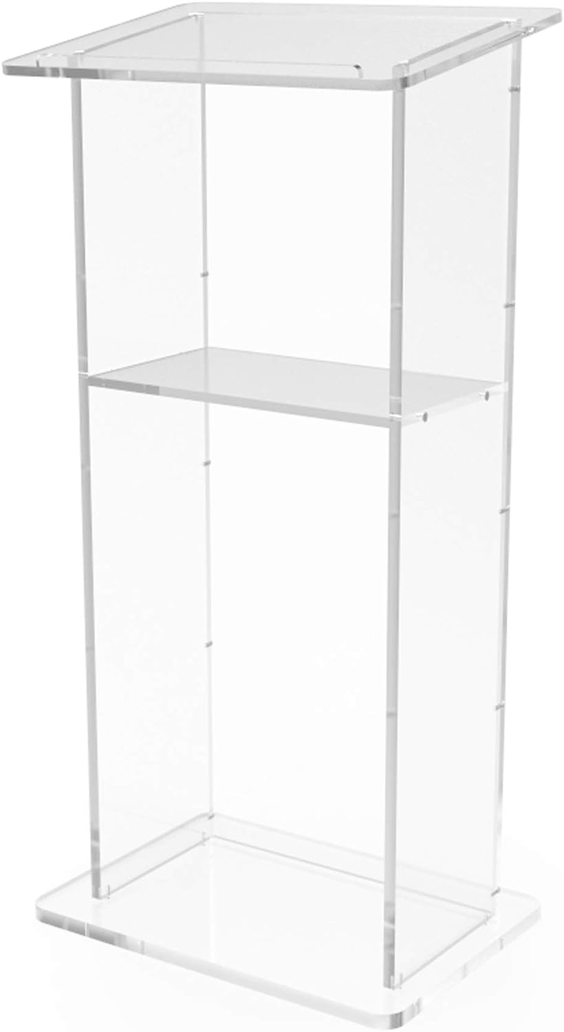 FixtureDisplays® Clear Acrylic Lucite Podium Pulpit Lectern 45" Tall 1803-2 : Church Podium : Office Products