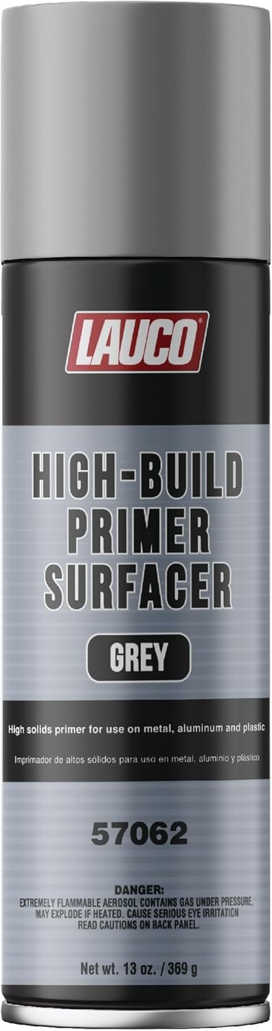 LAUCO Grey High-Build Primer Aerosol 13 oz, Heavy Fill Automotive Surfacer for Paint Prep on Metal, Aluminum, Plastic & Fiberglass 57062