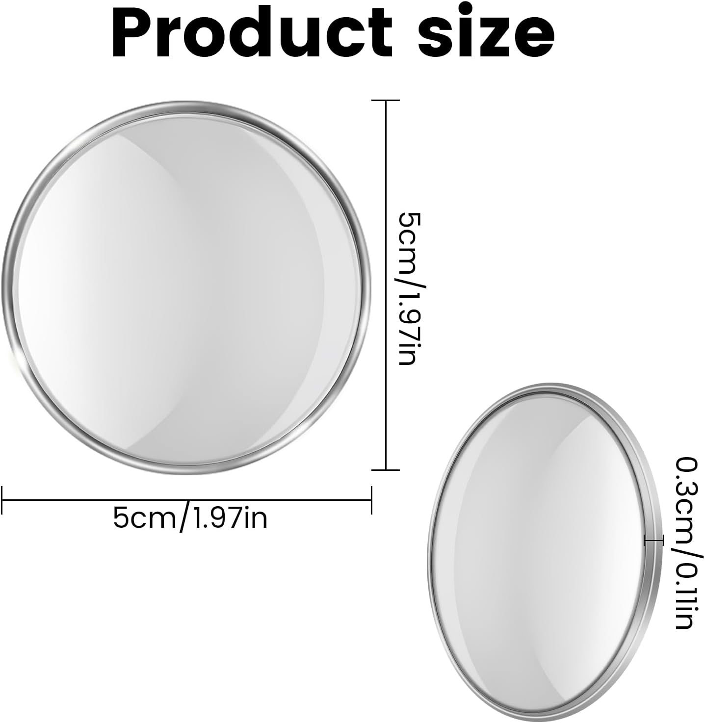Biqing blind spot mirrors Compact in size convex mirror car high definition glass lenses side view mirror blindspot Convex Self Stick