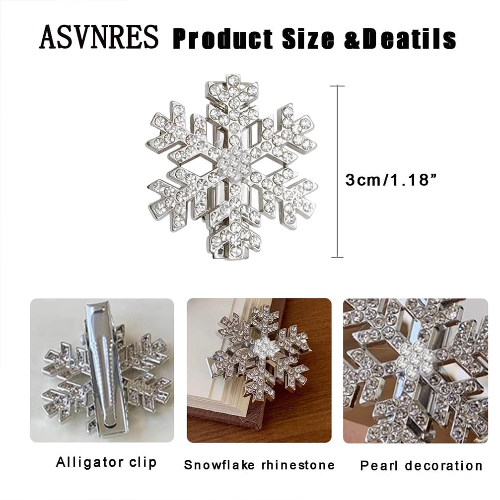 Amazon.com : Snowflake Hair Clip White Christmas Hair  display picture 3