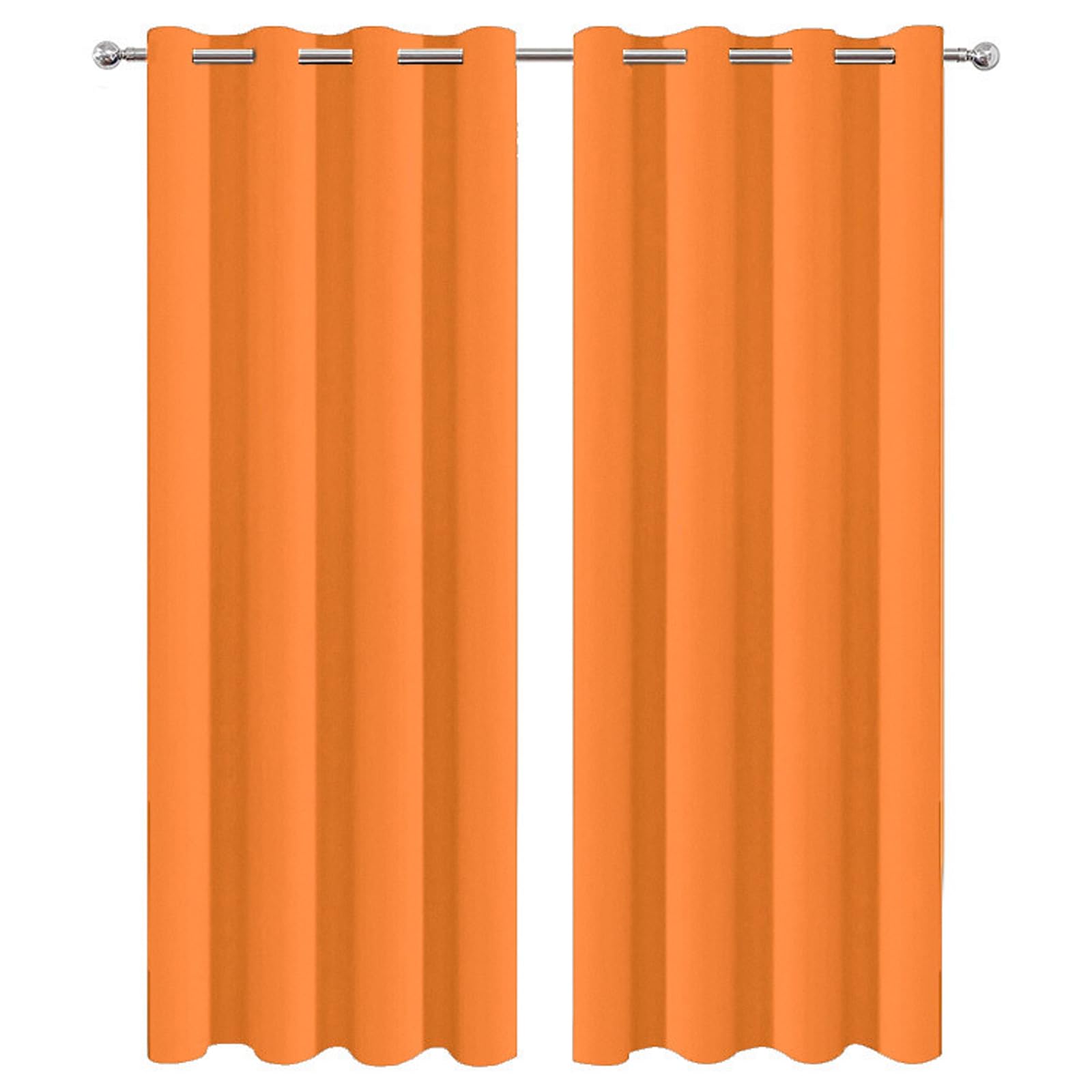 HANGEENGS Blackout Curtains For Bedroom,2 Panels Set Thermal Insulated Living Room Window Drapes Solid Eyelet Room Darkening Textured Blackout Curtains,Orange,29x108 in(WxL)