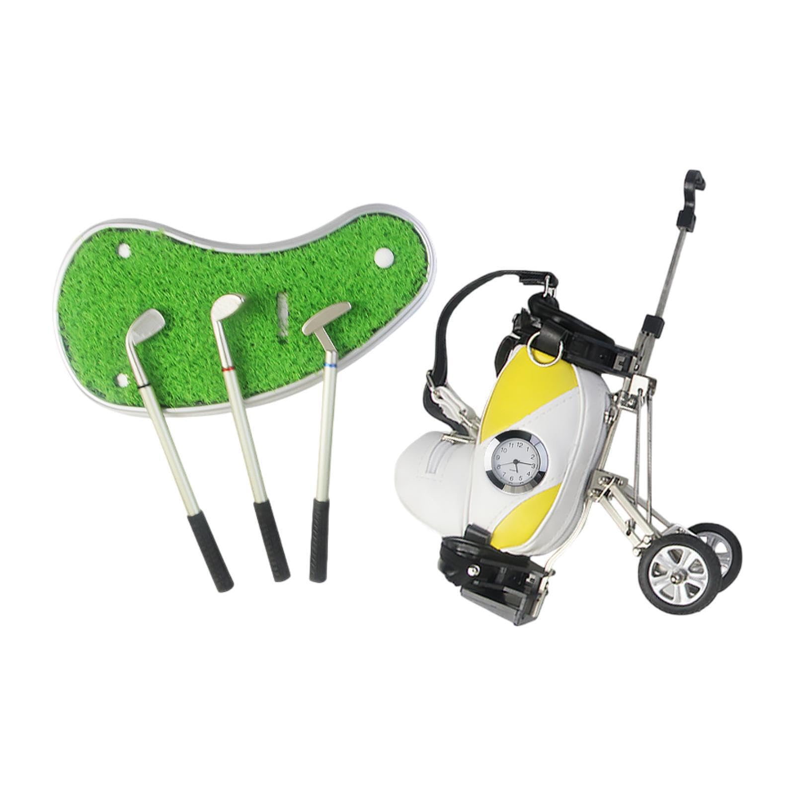 Porte-stylo sac de golf avec horloge intégrée et mini organiseur de bureau pour stylo