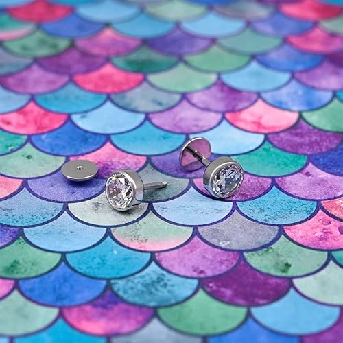 Comfyearrings Cz Crystal Bezel Stud Earrings #TOP2