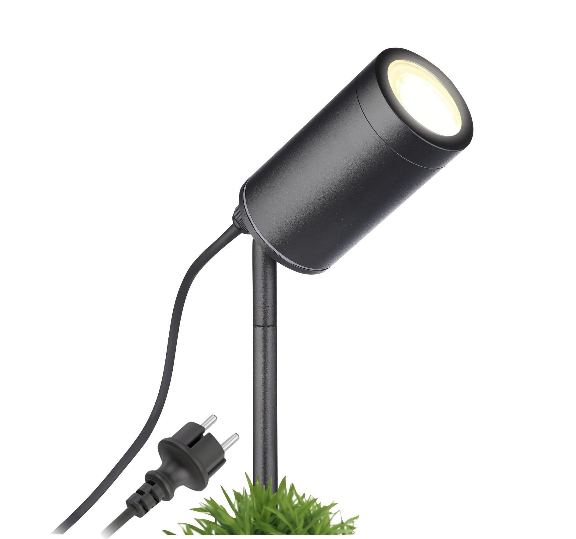 lambado® Premium Gartenstrahler mit Erdspieß schwarz für GU10 Leuchtmittel | Außenstrahler Erdspießleuchte IP67 | Schwenkbar inkl. 1,5m Kabel mit Stecker (ohne LED)