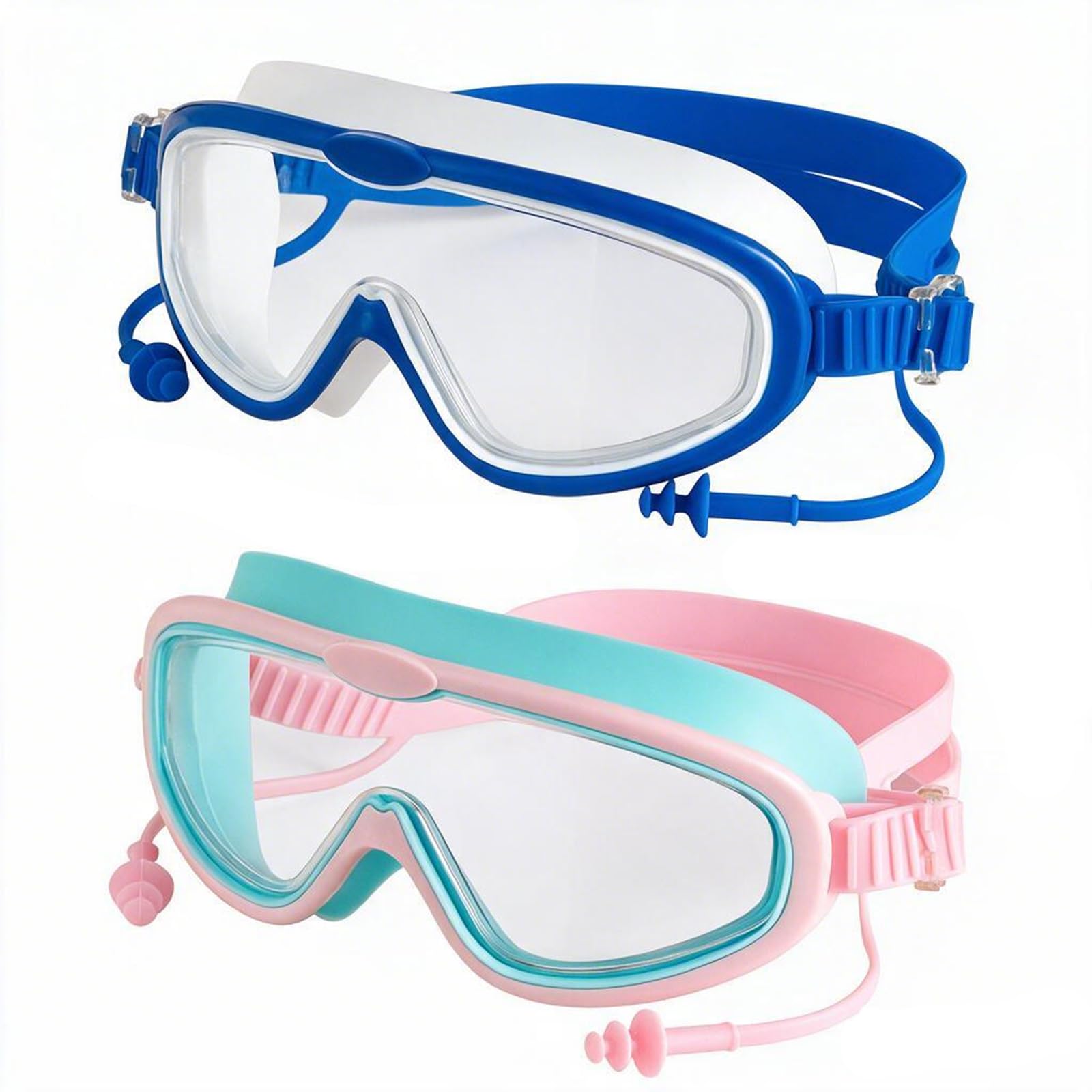2Pack Kids Swimming Goggles, Anti-Fog & UV Kids Swim Goggles for Kid 3-14
