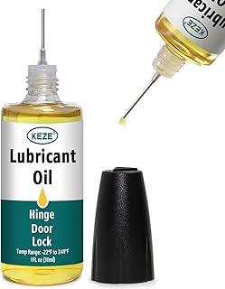 Keze Door Hinge Lubricant Door Squeaky Fix Lubricating Oil for Noise Synthetic Knife Oil Lube for Lock Hinge Hair Trimmers Knife Pivot Machine Tools Watch Keyhole with Needle Oiler 1 oz, 1 Pcs