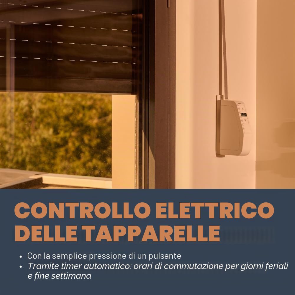 Home Pilot - Avvolgitore per tapparella RolloTron a parete Premium. Montaggio rapido | Programmazione | Funzionamento autonomo - 10162330