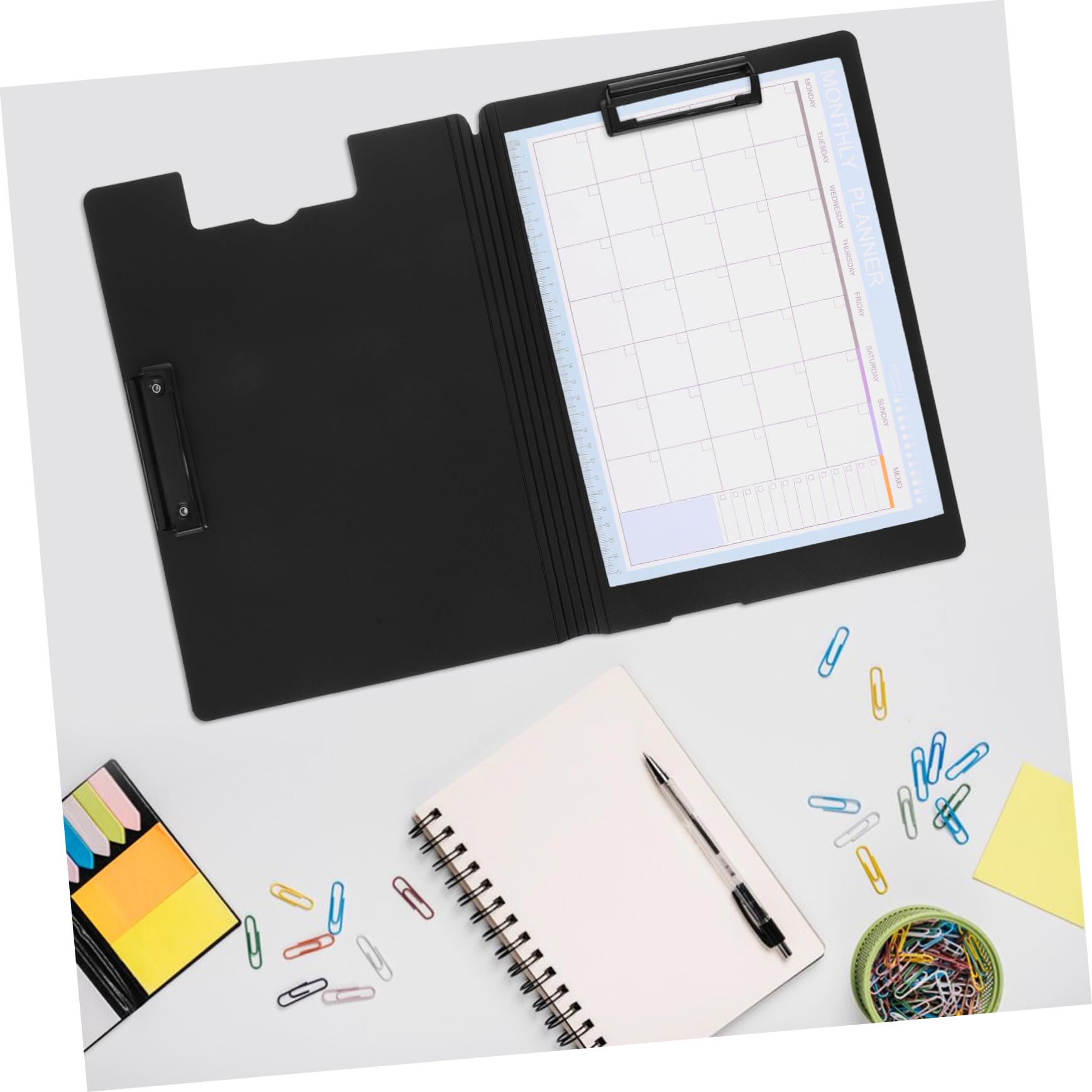 Alipis 6 pièces Lot de Porte-blocs Pliables avec Double Clip Métal Dossier Portable Multifonction pour Stockage Documents et Prise de Notes pour Bureau École et Infirmières