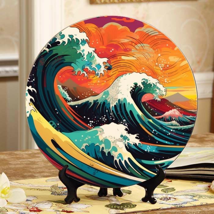 Mechanical Cheetah 10-inch Ceramic Plate for Wall Display or Tabletop, with Stand & Hook DP-282785365