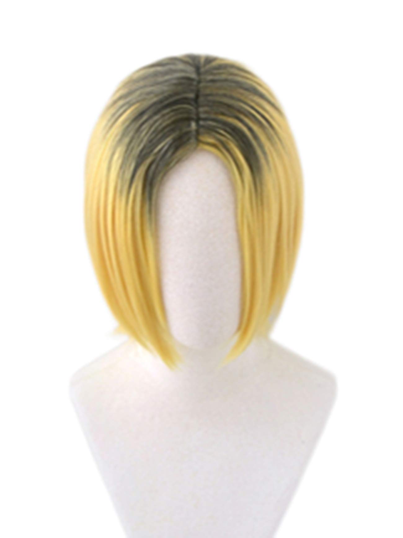 LeMarnia Gold Black Layered Heat Resistant Wig for Cosplay Kozume Kenma Costume Wig Halloween Party Wig