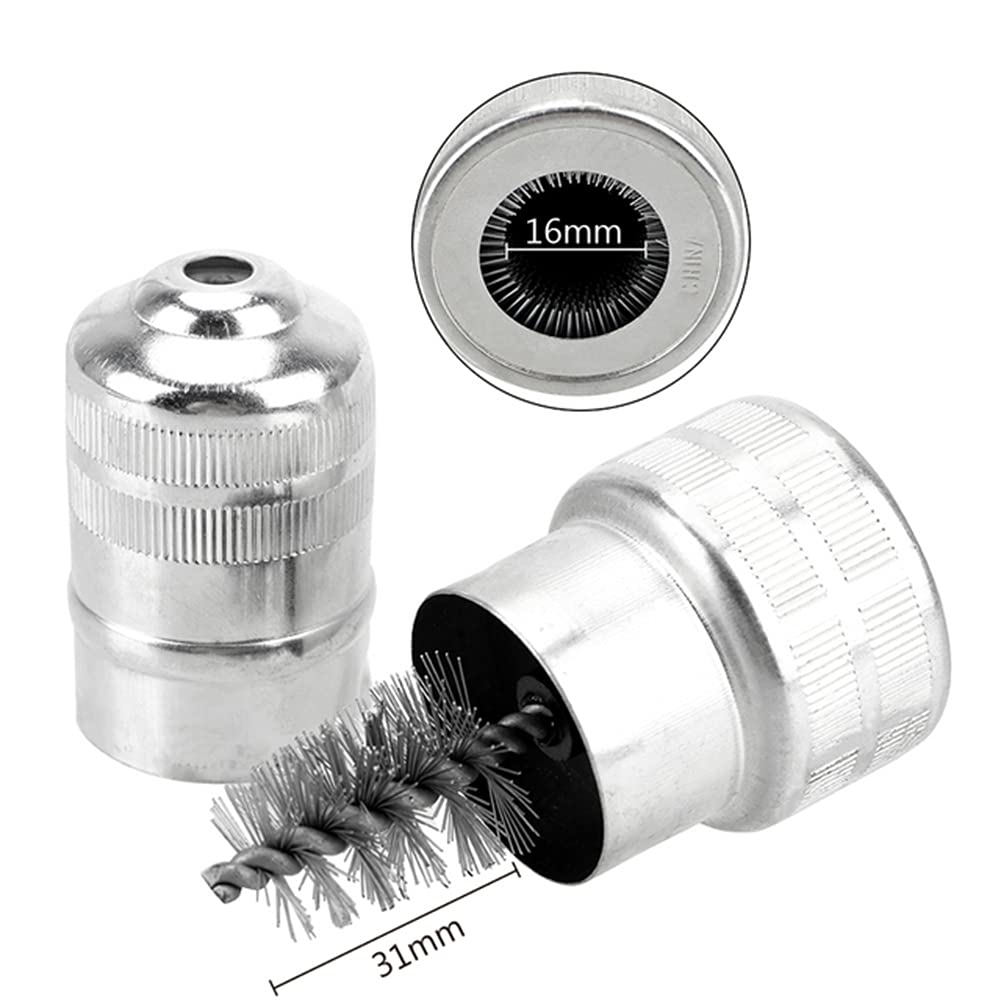DEWIN Spazzola Per Pulizia Poli Batteria - Strumento A Mano Con Setole In Acciaio Inox - 4