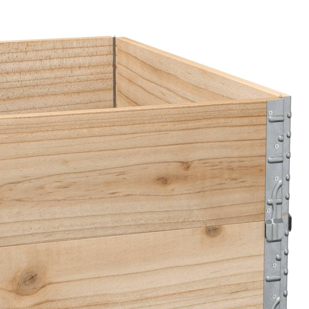 Telaio per pallet, 3 pezzi, 120 x 80 cm, in legno massello di pino, impilabile e pieghevole, con angoli in metallo zincato, per magazzini, logistica, spedizione e sicurezza del carico