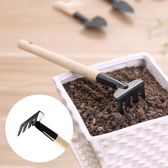 Mini Garden Tools Set 3Pcs Small Indoor Gardening Tools Indoor Plant Tools Set Mini Shovel Garden Hand Rake for Plant Lovers