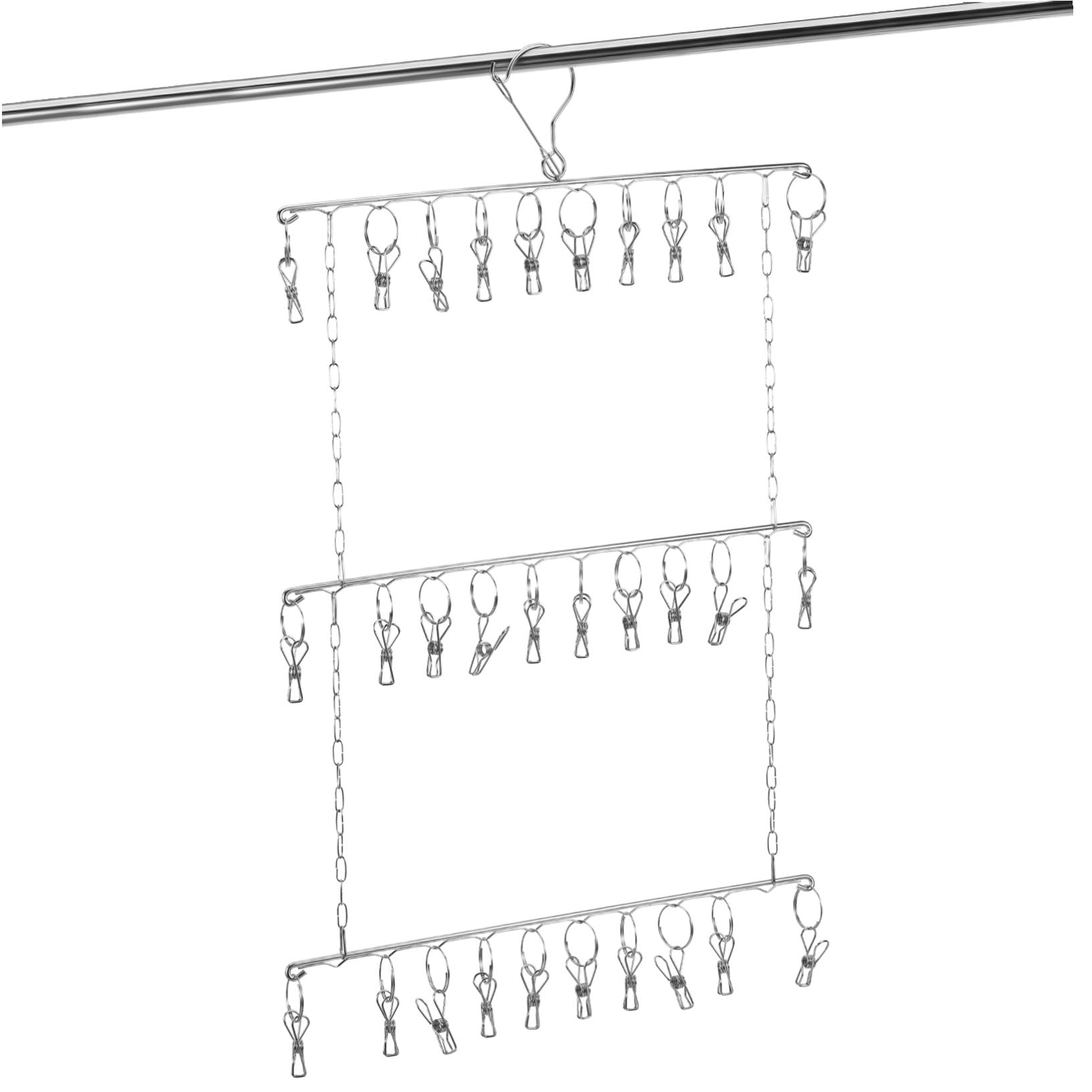 Étendoir à linge pliable gain de place avec cintres à chaussettes pour maison