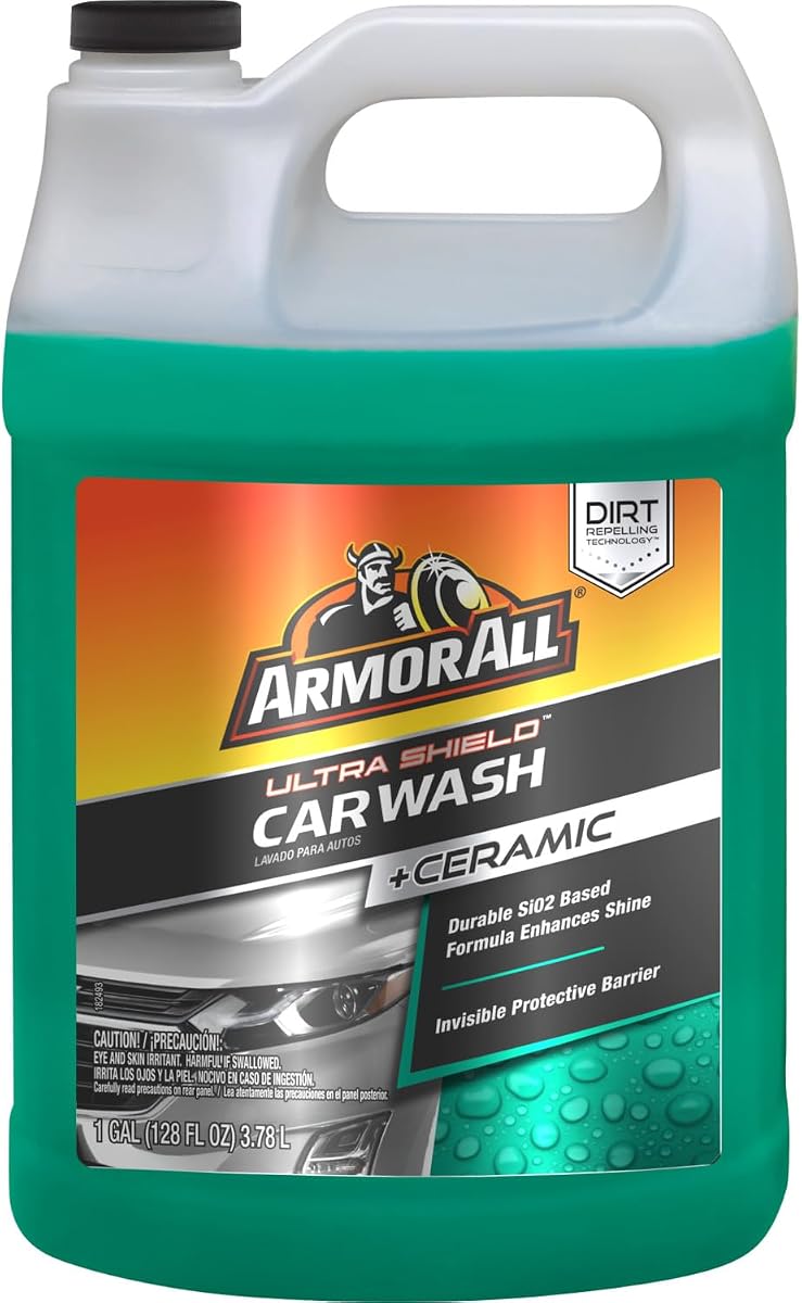 Ultra Shield and Ceramic Car Wash Soap, 128 Fl Oz | Streak Free Shine, Si02 Based Formula, Invisible Protective Barrier, Hand Wash or Foam Cannon, Snow Foam